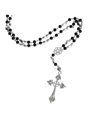 Gothic Bead Cross Necklace, Cross Choker, Layered Cross Choker Necklace
